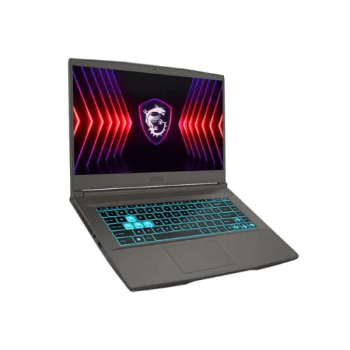 لابتوب MSI Thin 15 B13UC-1000US بمعالج Intel Core i5-13420H، رام 16GB، تخزين SSD سعة 512GB، كرت شاشة NVIDIA GeForce RTX 3050 بسعة 4GB، شاشة 15.6 بوصة FHD بمعدل تحديث 144Hz، ولوحة مفاتيح بإضاءة LED.