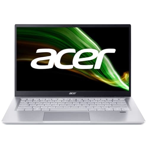 لابتوب Acer Swift 3 مقاس 14 بوصة بمعالج AMD Ryzen 7 5700U، ذاكرة RAM سعة 8GB، تخزين SSD سعة 512GB، وشاشة IPS بدقة Full HD (1920×1080).