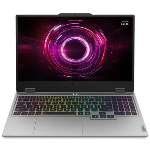 لابتوب Lenovo LOQ بمعالج Ryzen 7 250، رام 16GB، تخزين SSD سعة 512GB، كرت شاشة NVIDIA GeForce RTX 5050 بسعة 8GB، شاشة 15.6 بوصة FHD، ونظام Windows 11.